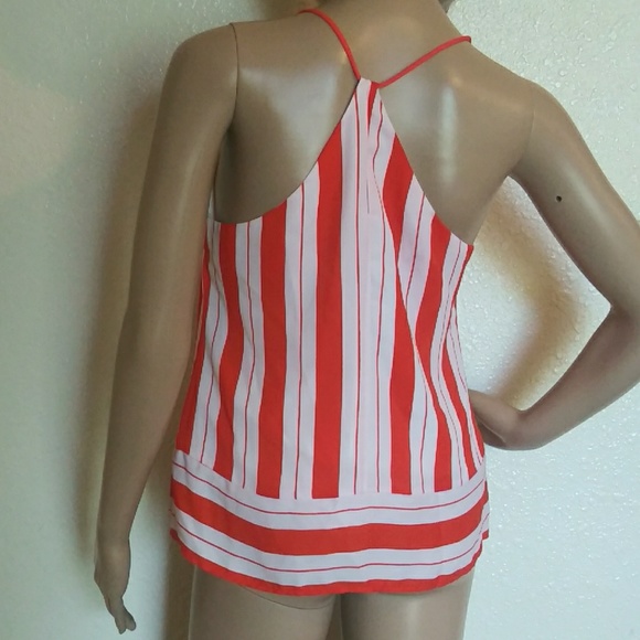Banana Republic Orange White Striped Tank Top - Picture 5 of 7